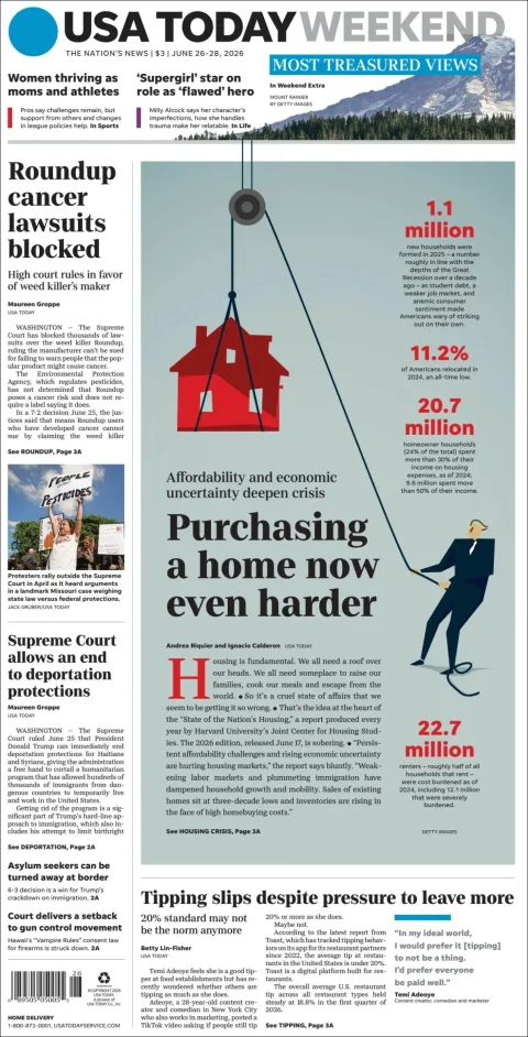 Portada de Usa Today