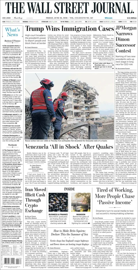 Portada de The Wall Street Journal
