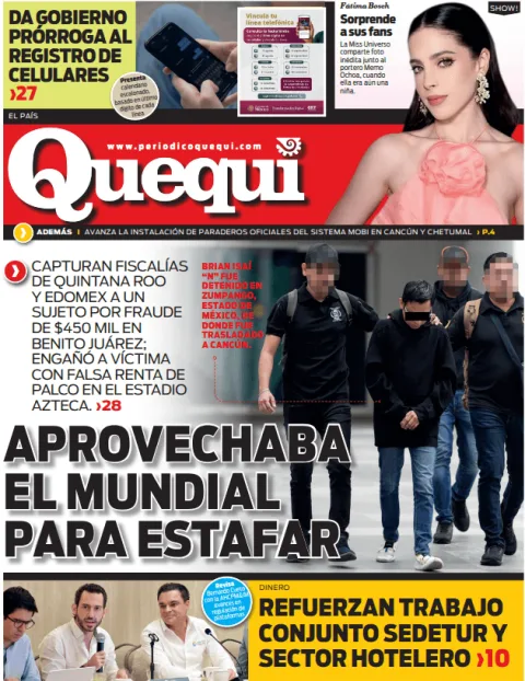 Portada de Quequi (contraportada) del viernes, 26 de junio de 2026