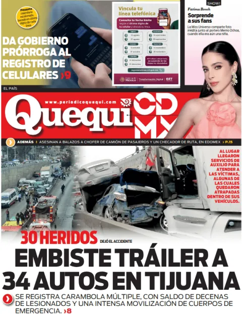 Portada de Quequi CDMX (contraportada) del viernes, 26 de junio de 2026