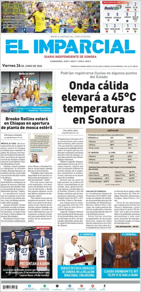Portada de El Imparcial