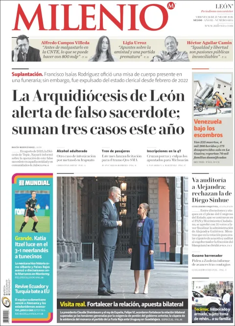 Portada de Milenio Leon del viernes, 26 de junio de 2026