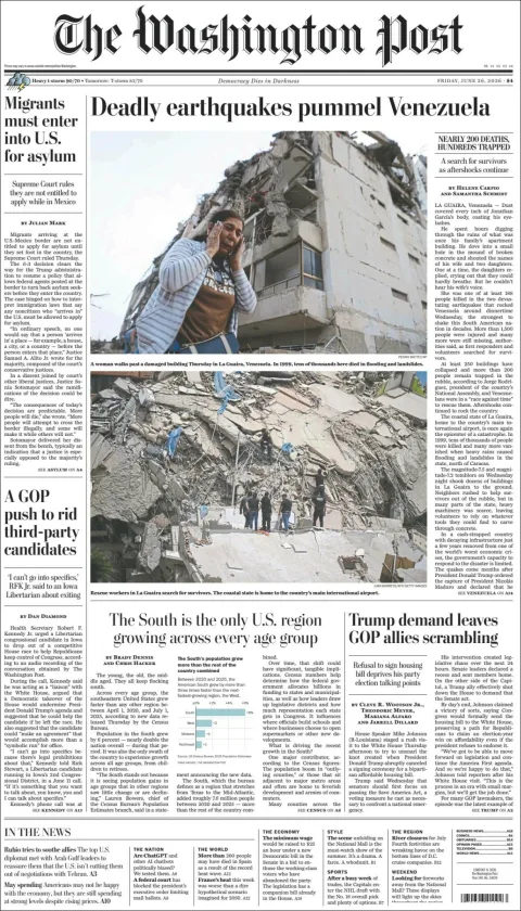 Portada de The Washington Post
