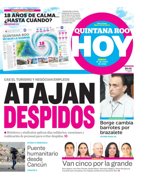 Portada de Quintana Roo Hoy (portada)