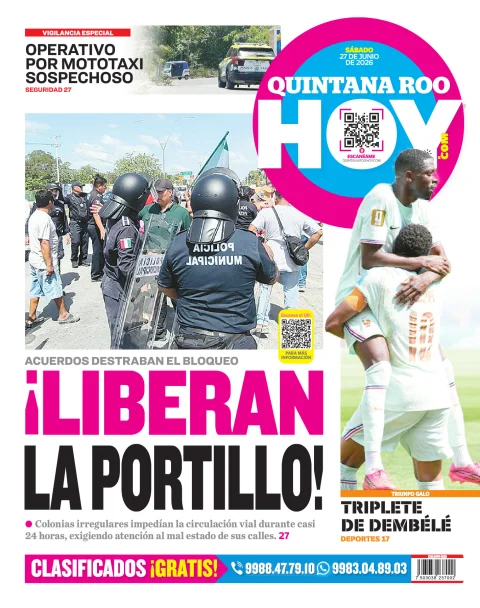 Portada de Quintana Roo Hoy (contraportada)