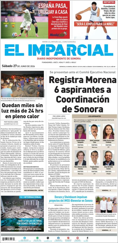 Portada de El Imparcial