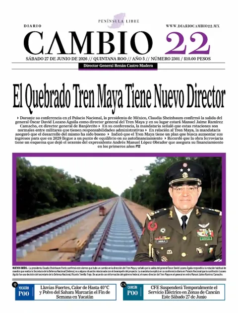 Portada de Diario Cambio 22 (portada)
