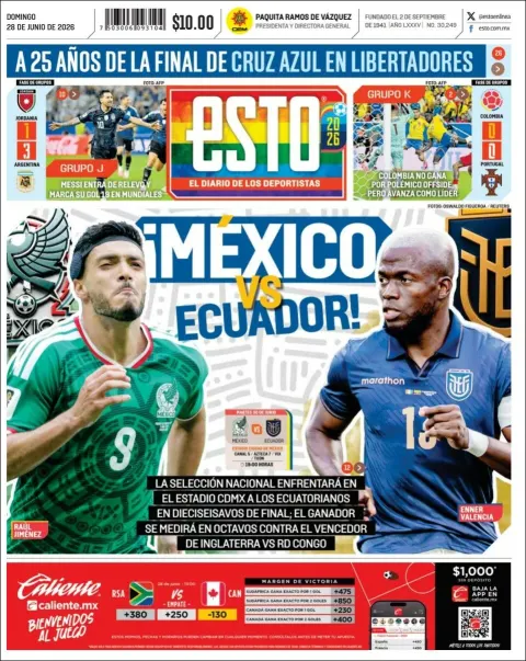 Portada de Esto del domingo, 28 de junio de 2026