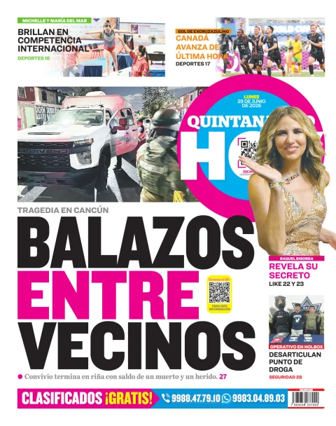 Portada de Quintana Roo Hoy (contraportada)