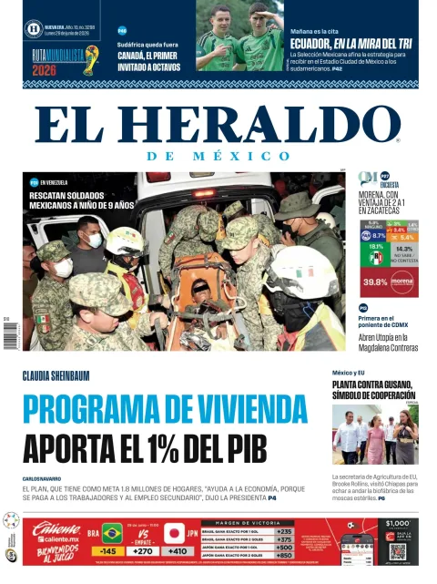 Portada de El Heraldo de Mexico
