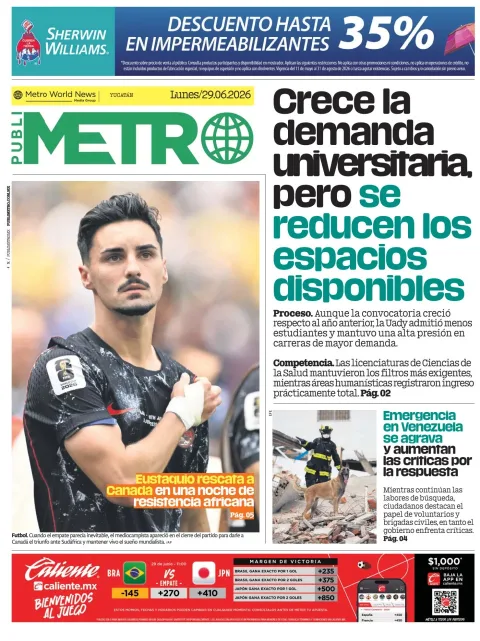 Portada de Publimetro Merida del lunes, 29 de junio de 2026