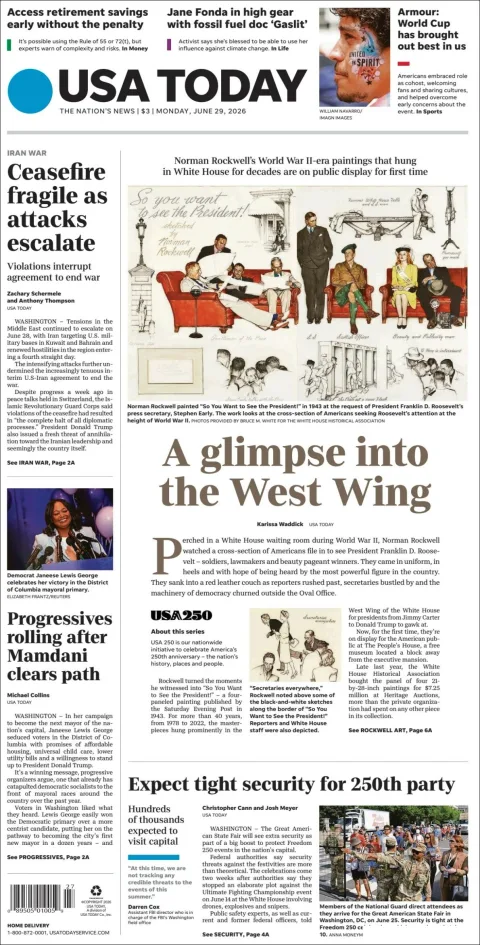 Portada de Usa Today