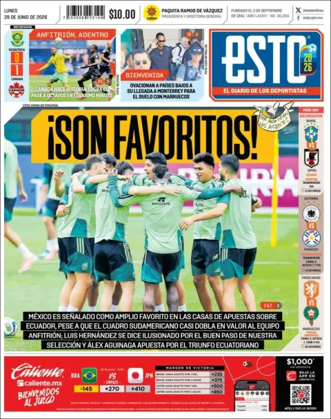 Portada de Esto del lunes, 29 de junio de 2026