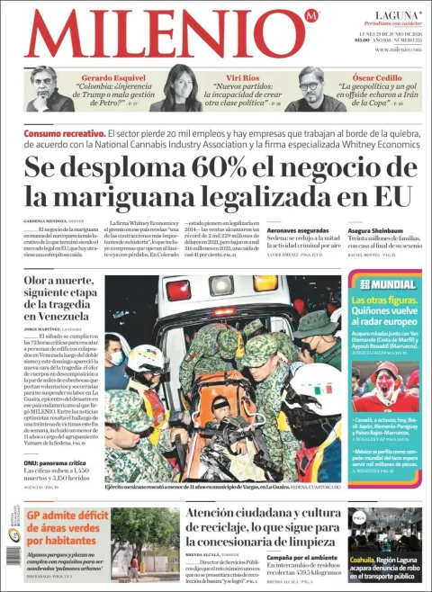 Portada de Milenio Laguna del lunes, 29 de junio de 2026