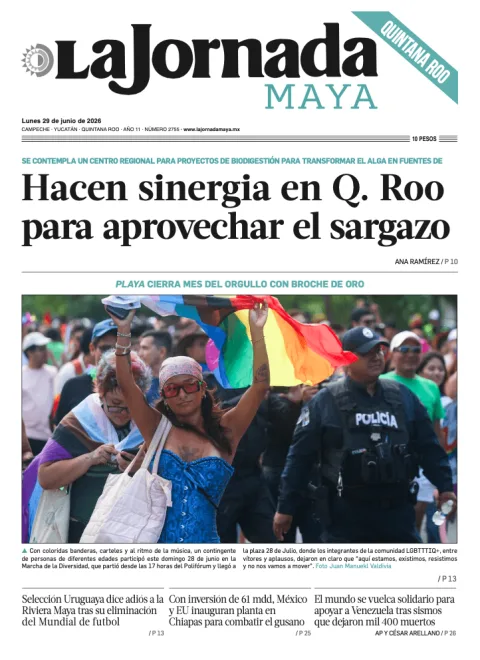 Portada de La Jornada Maya Quintana Roo del lunes, 29 de junio de 2026