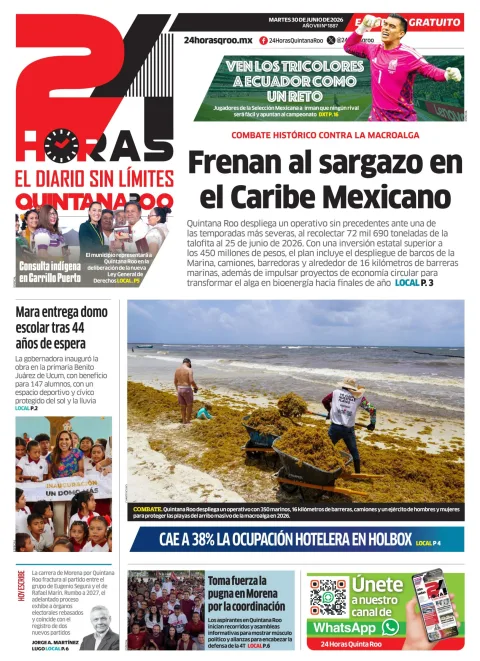 Portada de 24 Horas Quintana Roo