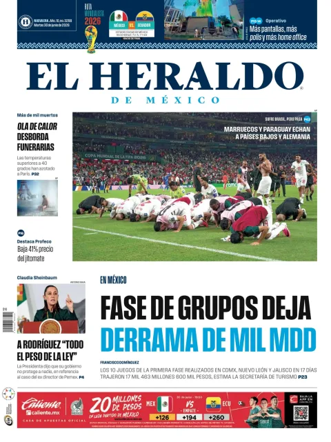 Portada de El Heraldo de Mexico