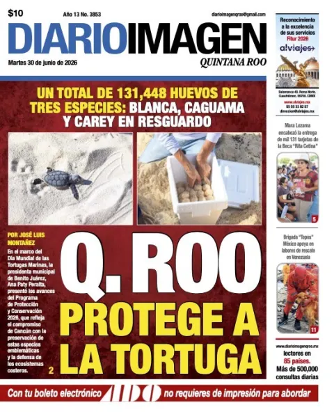 Portada de Diario Imagen Quintana Roo del martes, 30 de junio de 2026