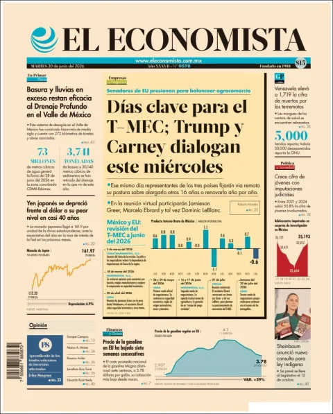 Portada de El Economista del martes, 30 de junio de 2026