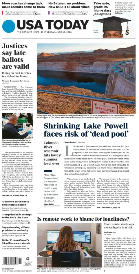 Portada de Usa Today