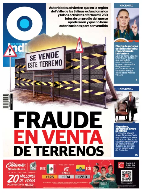 Portada de Reporte Indigo Monterrey del martes, 30 de junio de 2026
