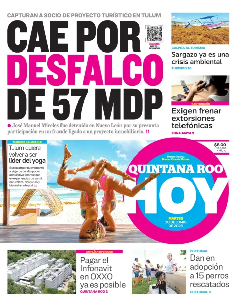 Portada de Quintana Roo Hoy (portada)