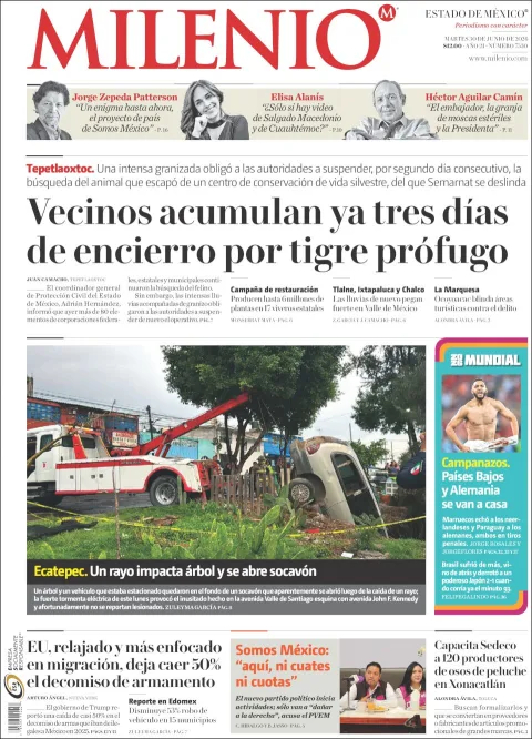 Portada de Milenio Edo de Mexico del martes, 30 de junio de 2026