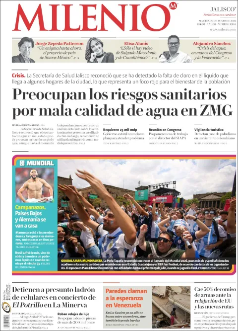 Portada de Milenio Jalisco del martes, 30 de junio de 2026
