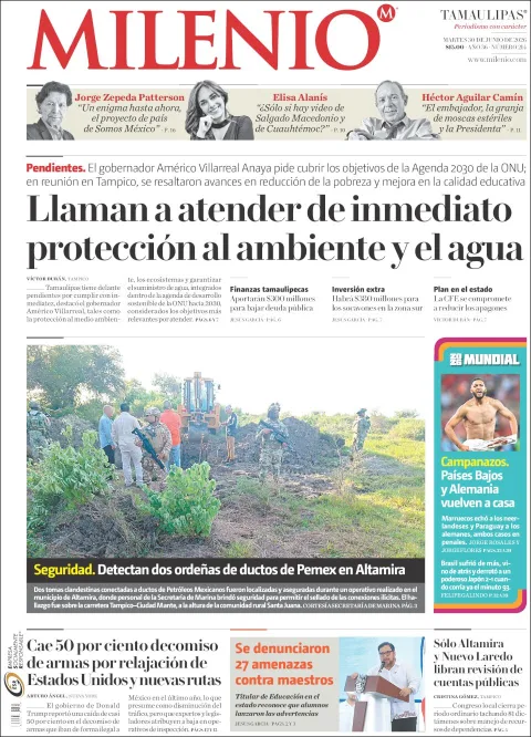 Portada de Milenio Tamaulipas del martes, 30 de junio de 2026