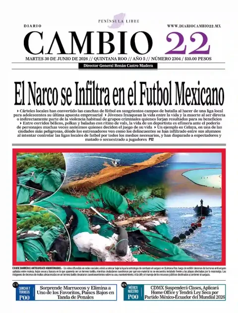 Portada de Diario Cambio 22 (contraportada) del martes, 30 de junio de 2026