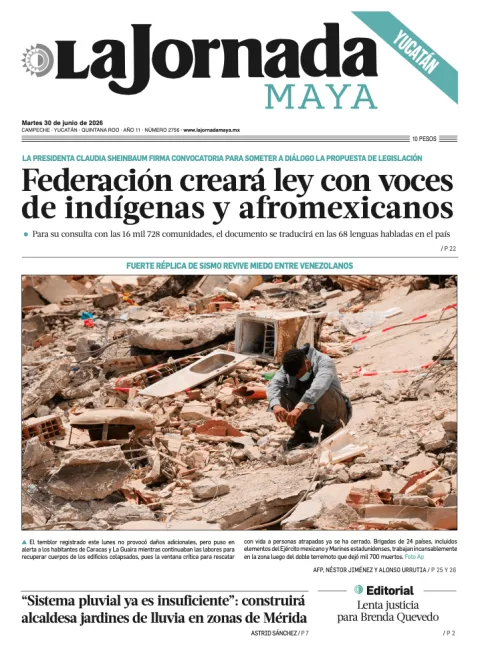 Portada de La Jornada Maya Yucatán del martes, 30 de junio de 2026