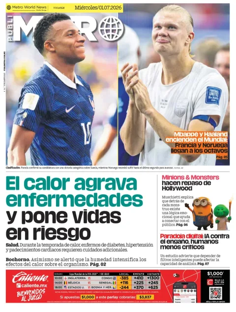 Portada de Publimetro Merida del miércoles, 1 de julio de 2026
