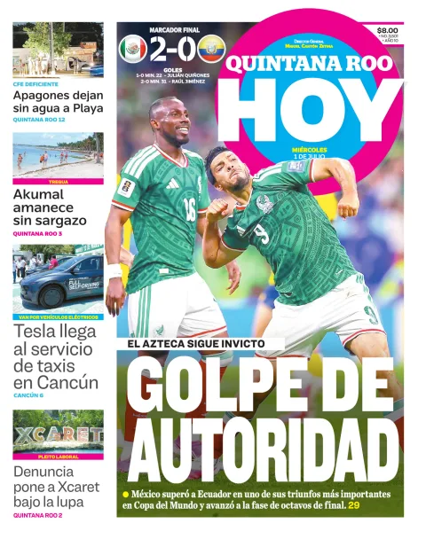 Portada de Quintana Roo Hoy (portada)