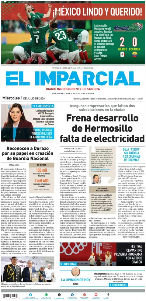 Portada de El Imparcial