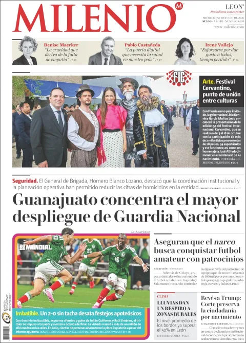 Portada de Milenio Leon del miércoles, 1 de julio de 2026