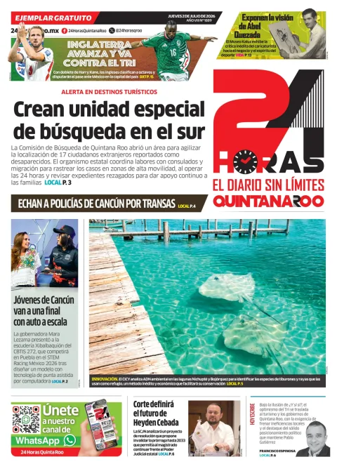 Portada de 24 Horas Quintana Roo