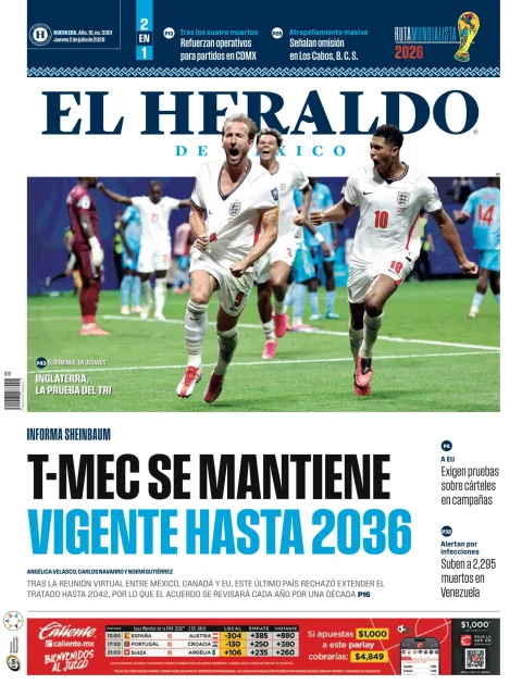 Portada de El Heraldo de Mexico