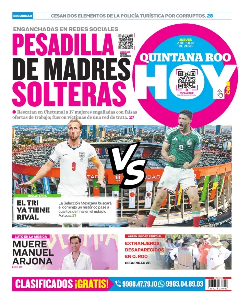 Portada de Quintana Roo Hoy (contraportada)