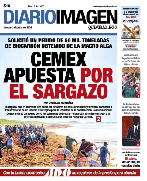 Portada de Diario Imagen Quintana Roo del jueves, 2 de julio de 2026