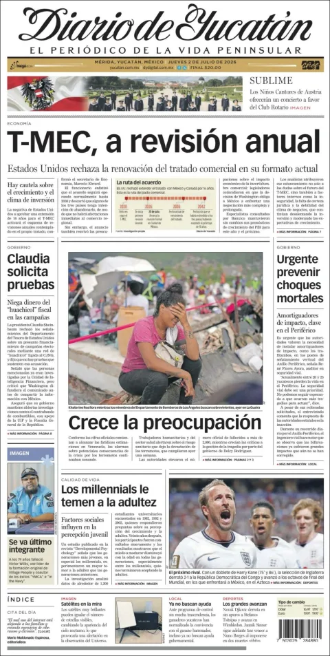 Portada de Diario de Yucatán del jueves, 2 de julio de 2026
