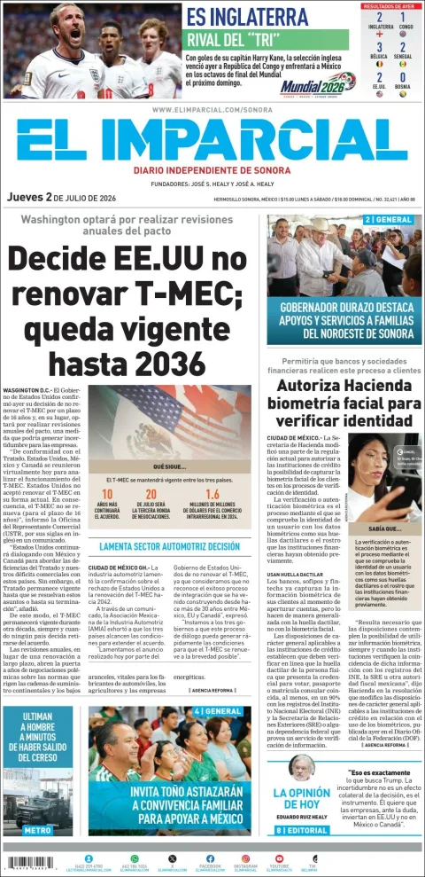 Portada de El Imparcial