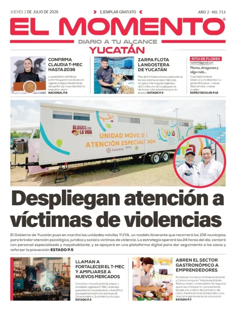 Portada de El Momento Yucatan del jueves, 2 de julio de 2026