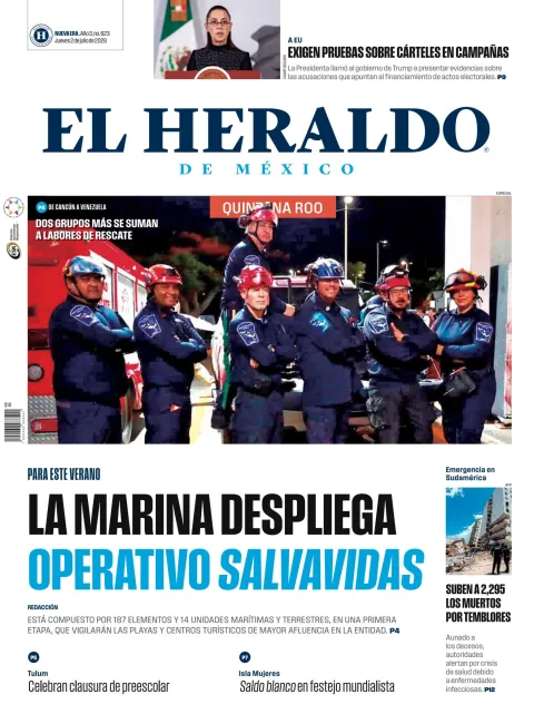 Portada de El Heraldo de Mexico - Quintana Roo