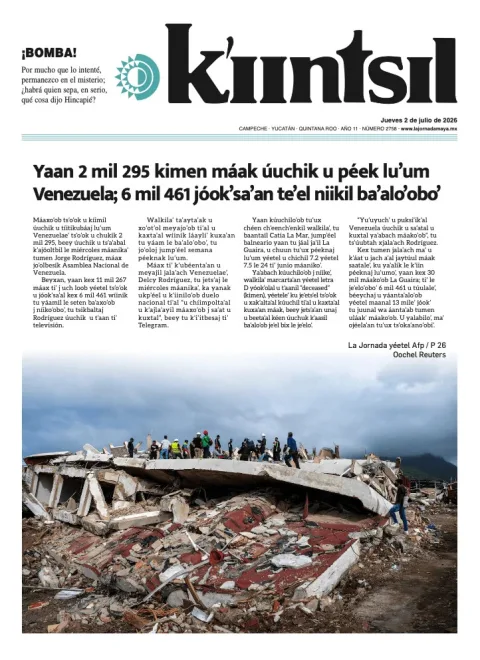 Portada de La Jornada - Kiintsil del jueves, 2 de julio de 2026