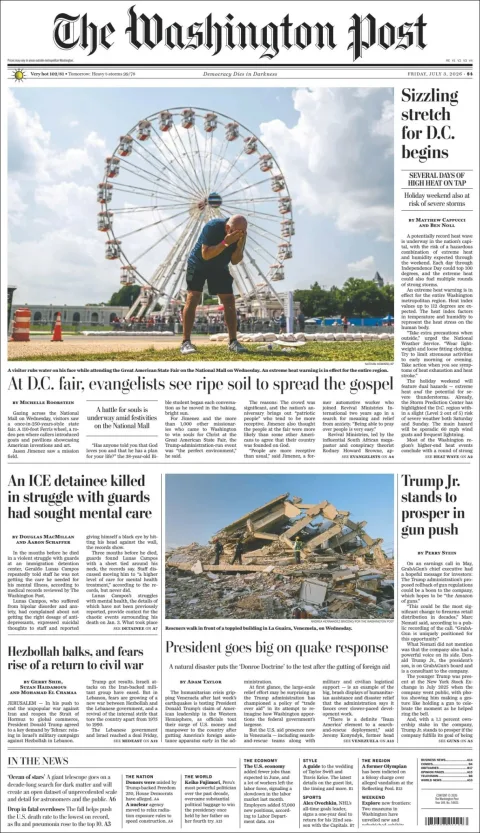 Portada de The Washington Post