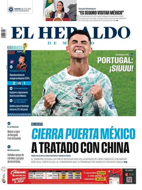 Portada de El Heraldo de Mexico