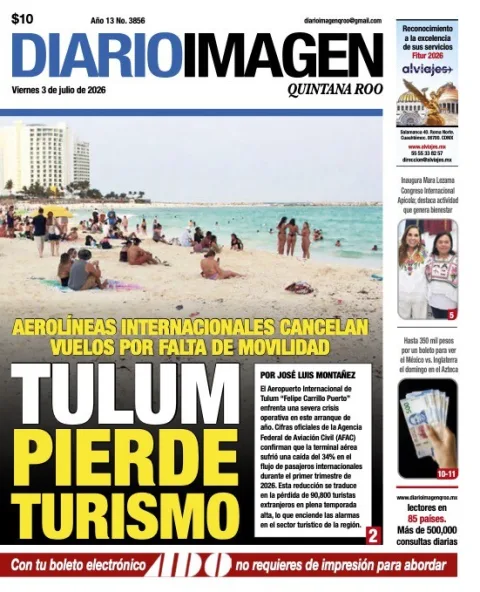 Portada de Diario Imagen Quintana Roo del viernes, 3 de julio de 2026