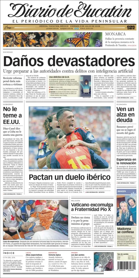 Portada de Diario de Yucatán