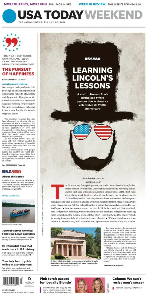 Portada de Usa Today