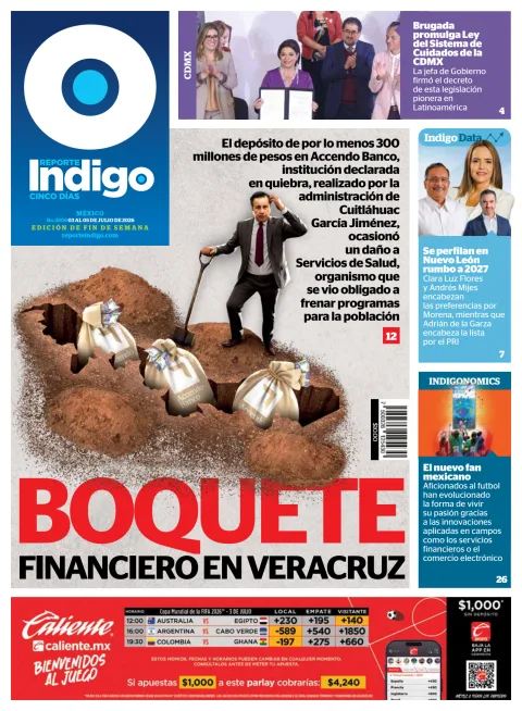 Portada de Reporte Indigo Nacional del viernes, 3 de julio de 2026
